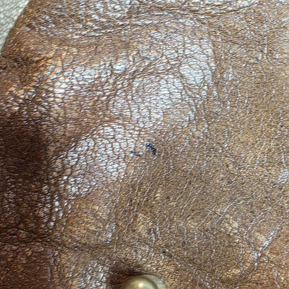 Mona B Collins Tote Bag Distressed Leather Denim Rustic Purse Handbag - Picture 12 of 14